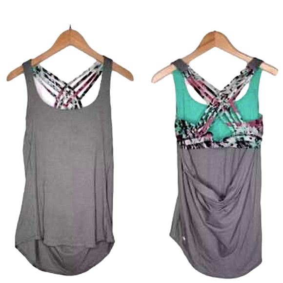 FREE! Lulu 🍋 ‘Wild’ strappy bra with attached drapey tank - Picture 1 of 9